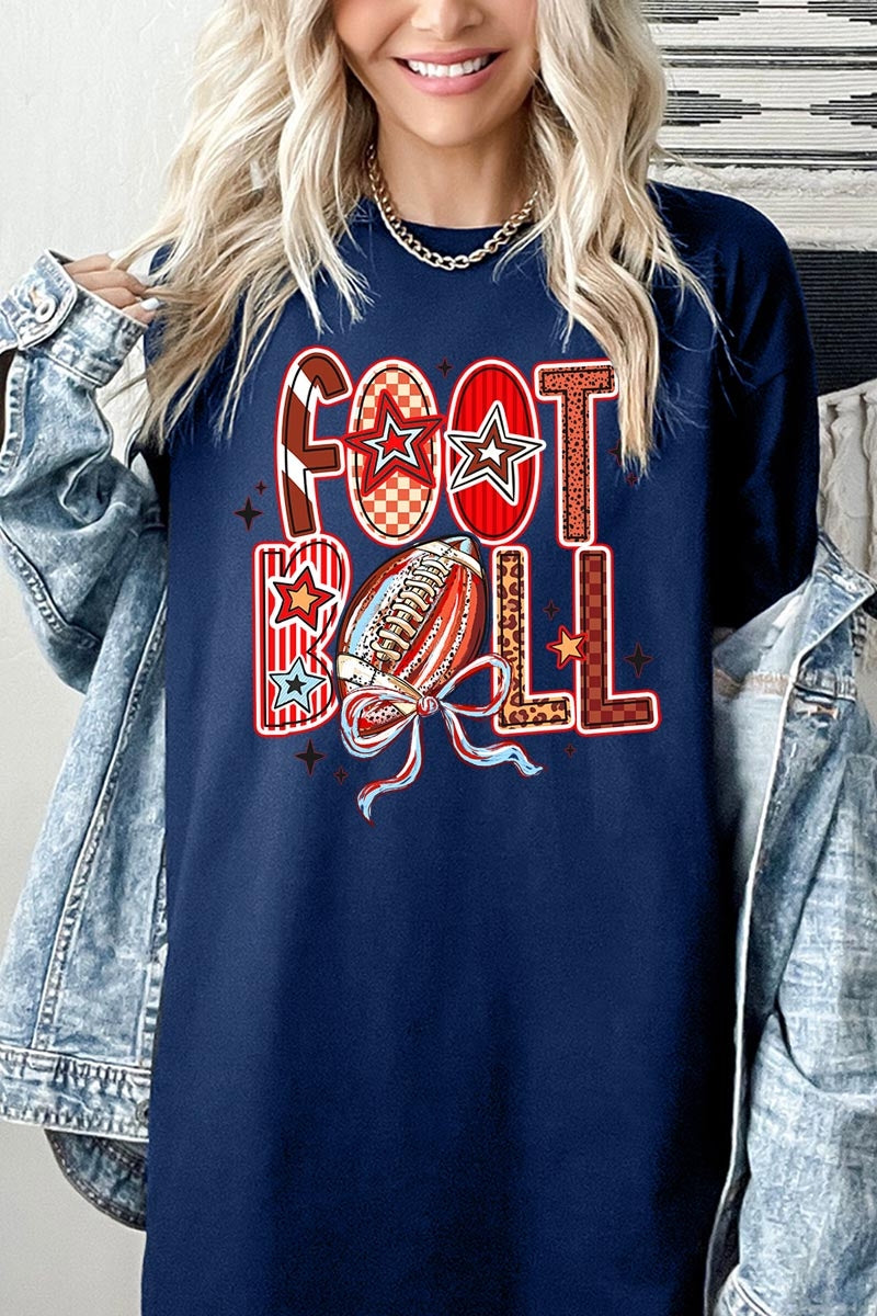 5000P-E3053 Brushstroke Football Graphic Plus Heavy Cotton Tee $12.75