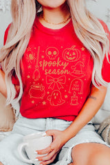 US3001-E3141 Halloween Doodle Graphic Tee $12.5