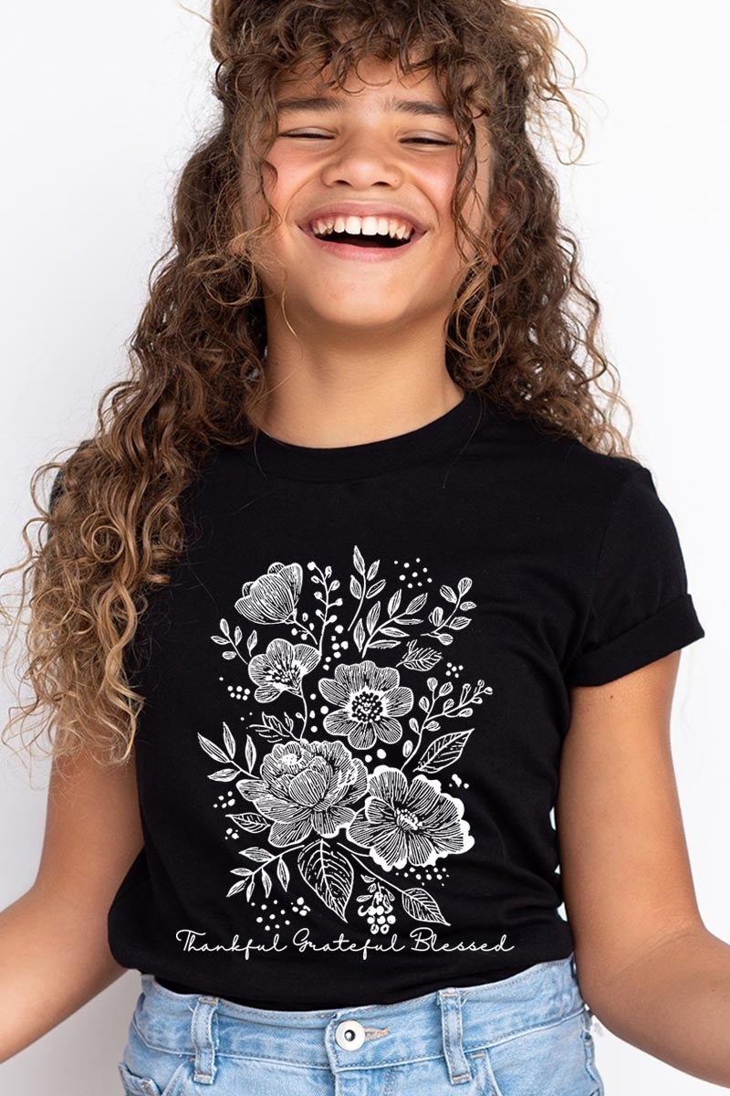 US3001Y-E3155Z Neutral Thanksgiving Kids Graphic Tee $11
