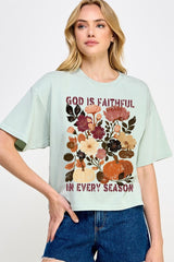 CTS-E3171 Faithful In Every Season Graphic Relaxed Crop Top $11