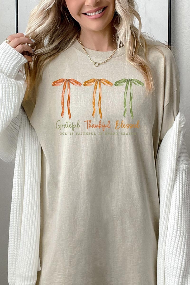 5000-E3111 Grateful Thankful Blessed Graphic Heavy Cotton Tee $9