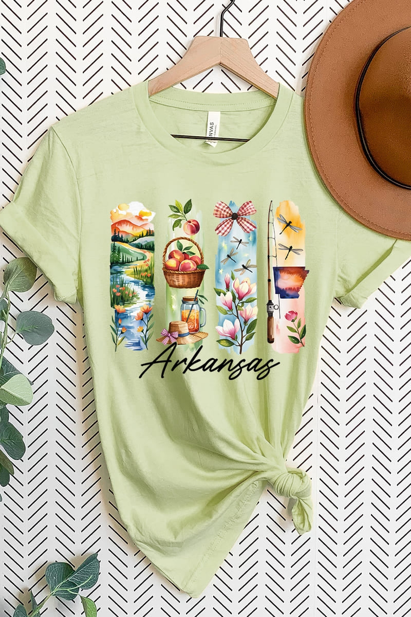 US3001P-E3061AR Arkansas State Brushstroke Graphic Plus Tee $16