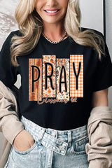 US3001-E3166 Pray Fall Christian Graphic Tee $12.5
