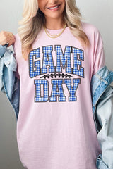 5000P-E3130 Blue Gingham Game Day Plus Heavy Cotton Tee $12.75