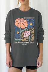 UL240P-E3067 Consider the Wildflowers Plus Long Sleeve Tee $17