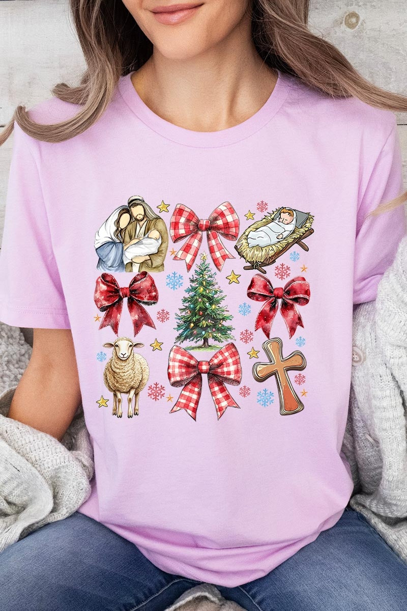 US3001-E3219 Nativity Scene Christmas Graphic Tee $12.5