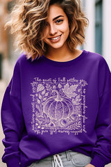 UL180P-E3112 Fall Pumpkin Botanical Graphic Plus Sweatshirt $25