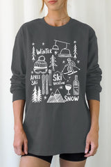UL240P-E3188 Ski Doodle Graphic Plus Long Sleeve Tee $17
