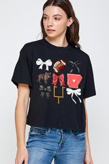 CTS-E3077 Arkansas Football Graphic Relaxed Crop Top $11