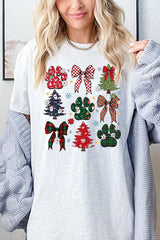 5000-E3195 Christmas Bow Paw Graphic Heavy Cotton Tee $9
