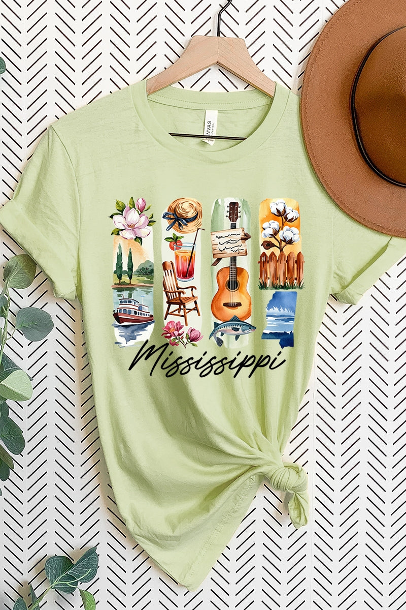US3001P-E3061MS Mississippi State Brushstroke Graphic Plus Tee $16
