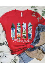 US3001P-E3061MN Minnesota State Brushstroke Graphic Plus Tee $16