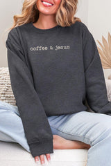 UL190-E3209 Coffee & Jesus Graphic Sweatshirt $20