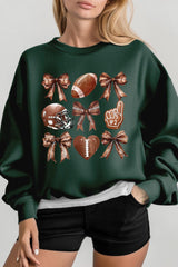 UL180-E3054 Cute Football and Bow Graphic Sweatshirt $20