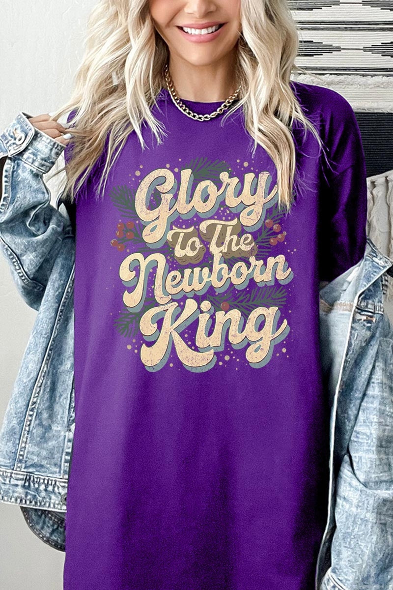 5000-E3220 Glory to the Newborn King Graphic Heavy Cotton Tee $9
