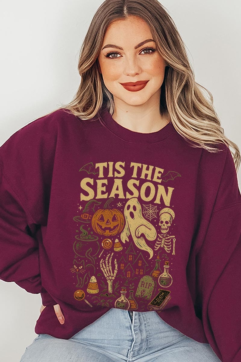 UL180-E3125 Tis The Season Halloween Graphic Sweatshirt $20