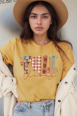 US3001P-E3071 Fall Vibes Rustic Script Graphic Plus Tee $16