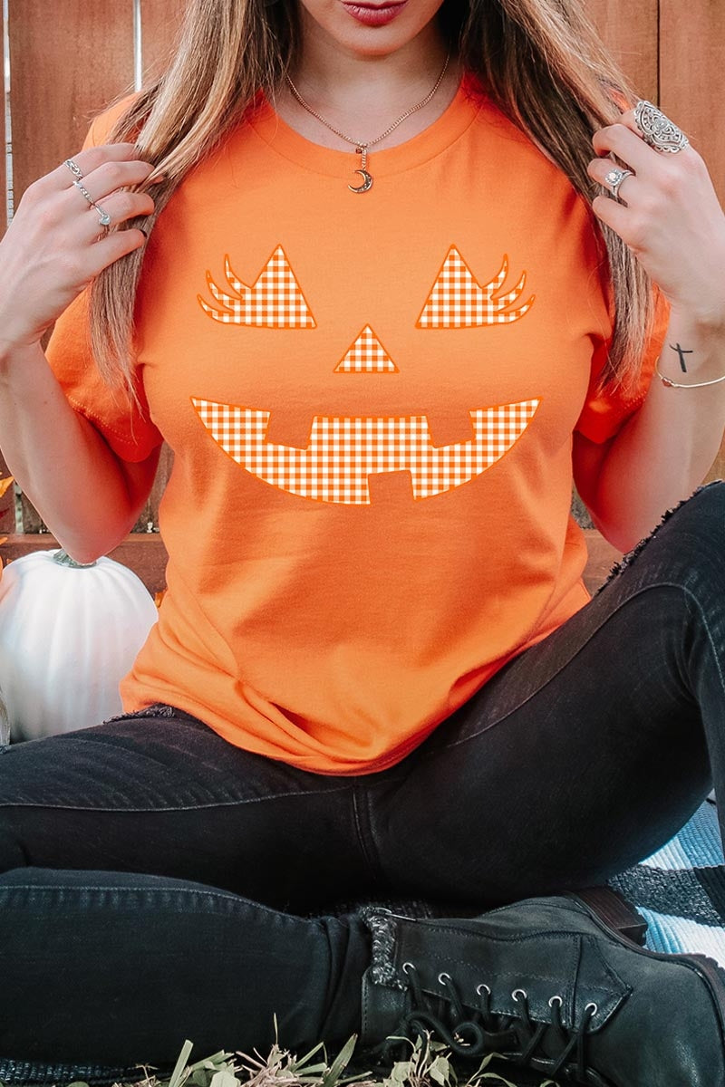 US3001P-E3148 Cute Pumpkin Halloween Graphic Plus Tee $16