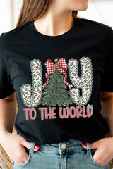 US3001-E3213 Joy to the World Graphic Tee $12.5