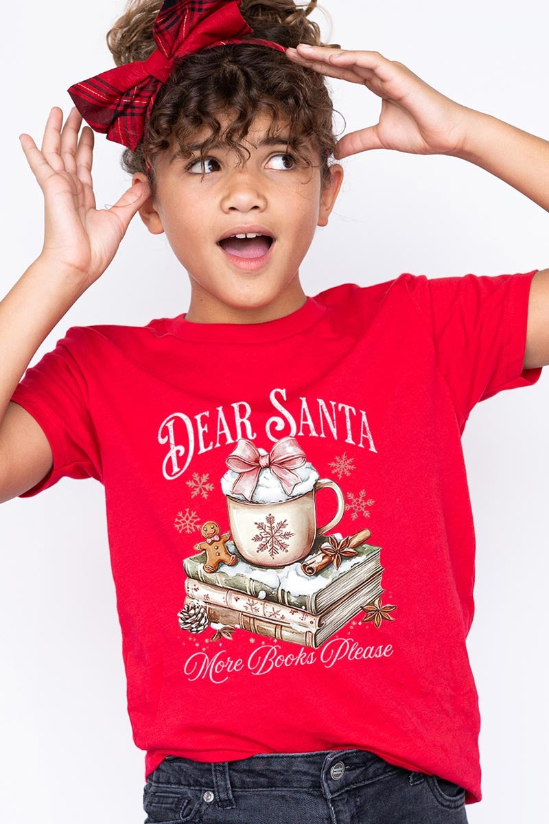 US3001Y-E3205Z Dear Santa Books Kids Graphic Tee $11