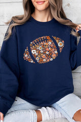 UL180P-E3133 Floral Football Graphic Plus Sweatshirt $25