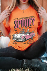US3001P-E3142 Spooky Skeleton Graphic Plus Tee $16