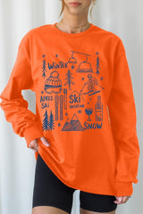 UL240-E3188 Ski Doodle Graphic Long Sleeve Tee $13.75