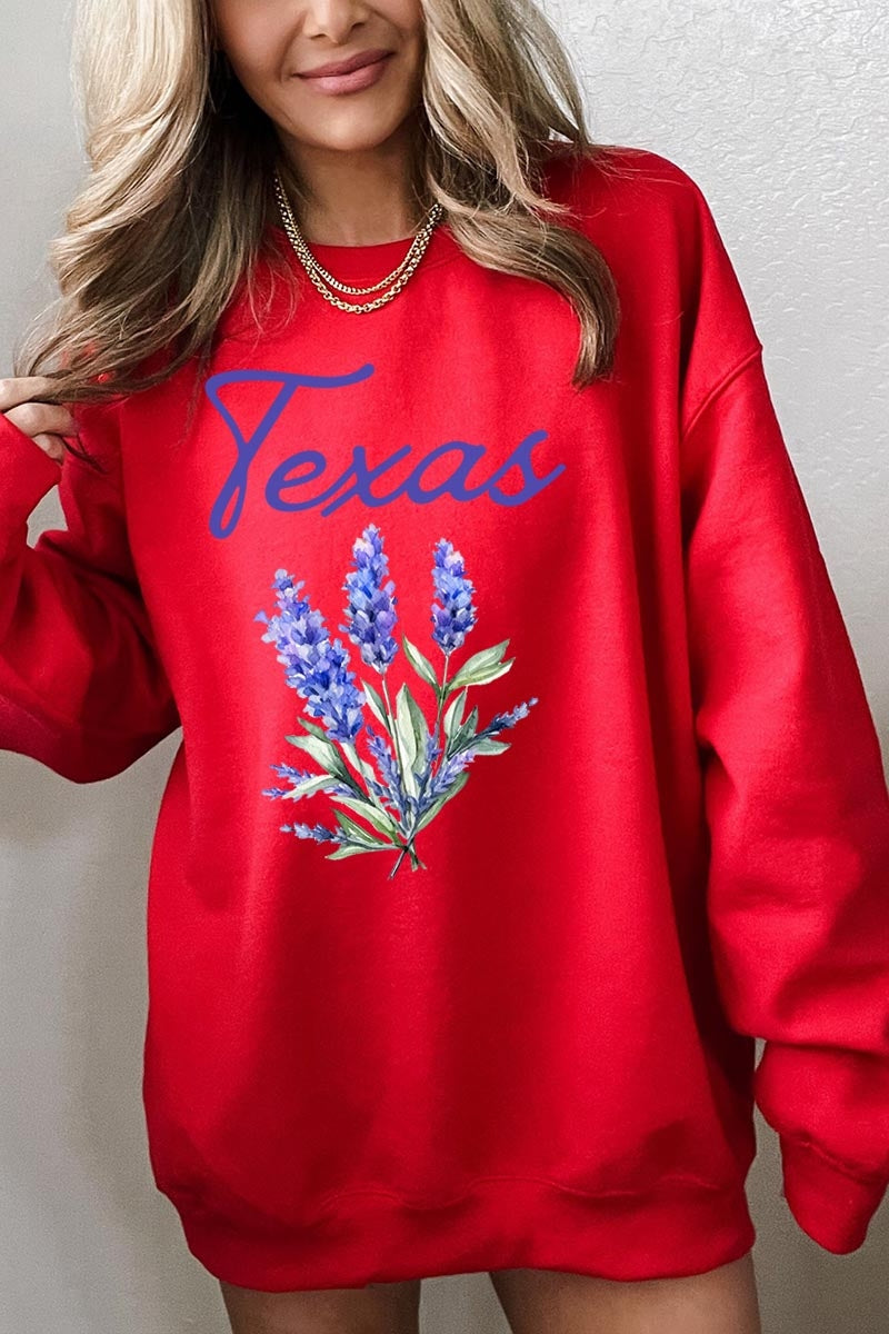 UL180-E3060 Texas Bluebonnet Graphic Sweatshirt $20