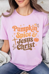 US3001-E3164 Pumpkin Spice & Jesus Graphic Tee $12.5