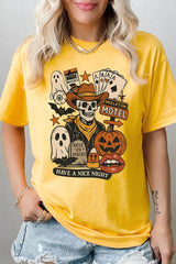 5000P-E3107 Spooky Skeleton Graphic Plus Heavy Cotton Tee $12.75