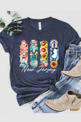 US3001-E3061NJ New Jersey State Brushstroke Graphic Tee $12.5