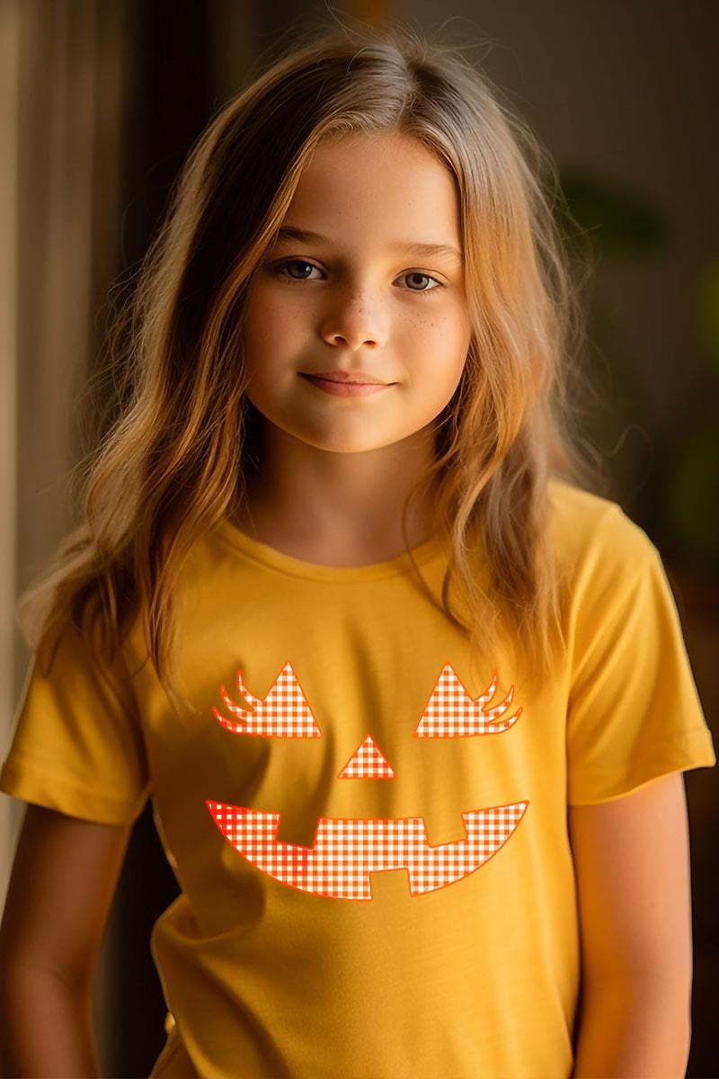 US3001Y-E3148Z Cute Pumpkin Halloween Kids Graphic Tee $11