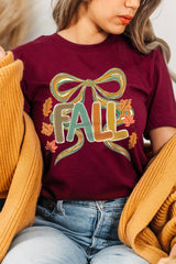 US3001-E3121 Fall Brushstroke Bow Graphic Tee $12.5