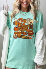 US3001-E3119 Retro Fall Collage Graphic Tee $12.5