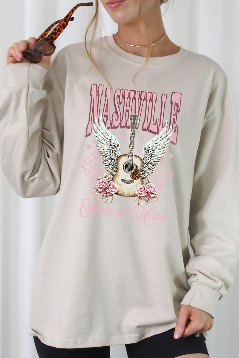 UL240P-E3157 Nashville Rose Graphic Plus Long Sleeve Tee $17