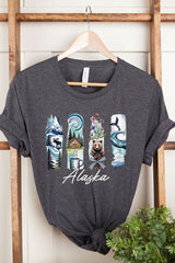 US3001-E3061AK Alaska State Brushstroke Graphic Tee $12.5