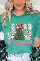 US3001P-E3213 Joy to the World Graphic Plus Tee $16