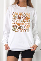 UL240P-E3136 Take Me To The Pumpkin Patch Plus Long Sleeve Tee $17