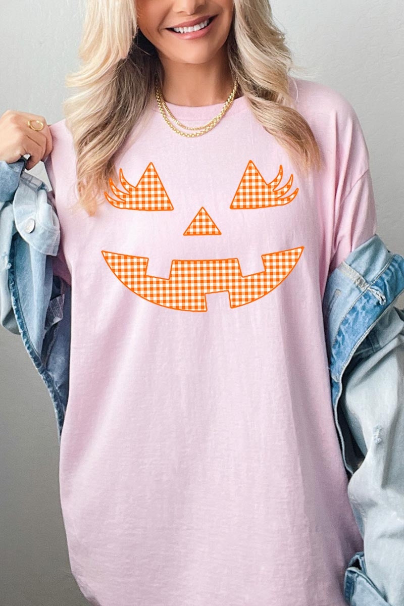 5000P-E3148 Cute Pumpkin Halloween Plus Heavy Cotton Tee $12.75