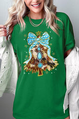 5000P-E3184 Turquoise Christmas Tree Graphic Plus Heavy Cotton Tee $12.75