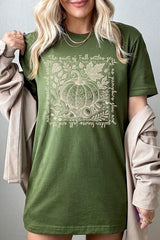 US3001-E3112 Fall Pumpkin Botanical Graphic Tee $12.5