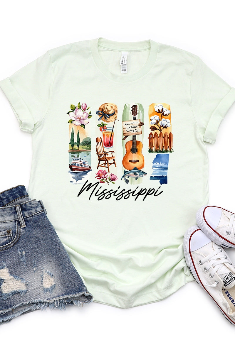 US3001-E3061MS Mississippi State Brushstroke Graphic Tee $12.5