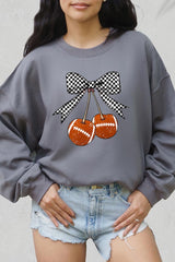 UL180P-E3055 Football Cherries Graphic Plus Sweatshirt $25