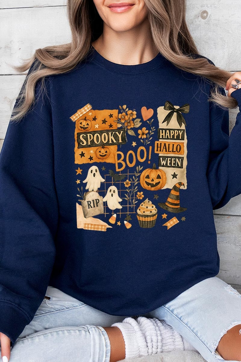 UL180-E3084 Halloween collage Graphic Sweatshirt $20