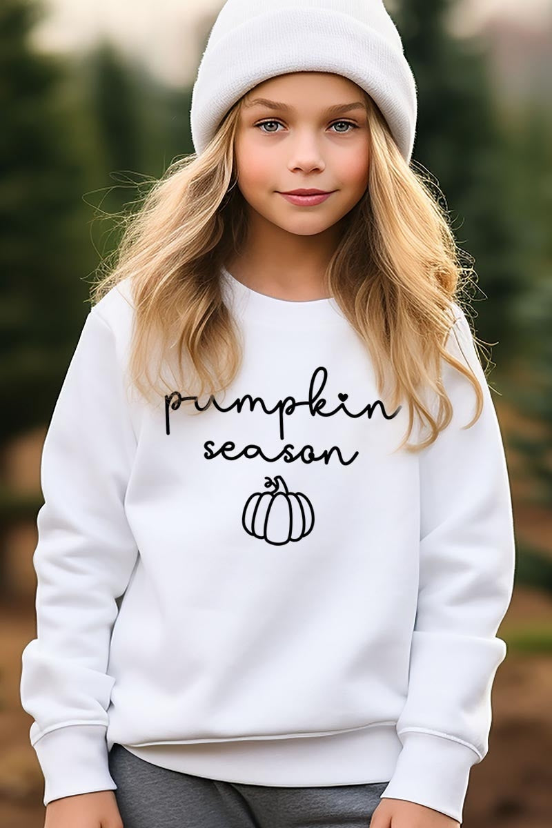 UL180B-E3152Z Pumpkin Season Kids Graphic Sweatshirt $20