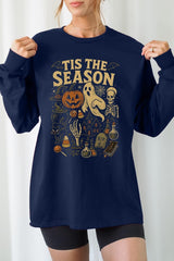 UL240-E3125 Tis The Season Halloween Graphic Long Sleeve Tee $13.75