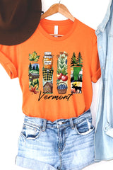 US3001P-E3061VT Vermont State Brushstroke Graphic Plus Tee $16