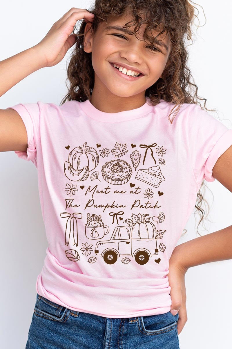 US3001Y-E3163Z Pumpkin Patch Doodle Kids Graphic Tee $11