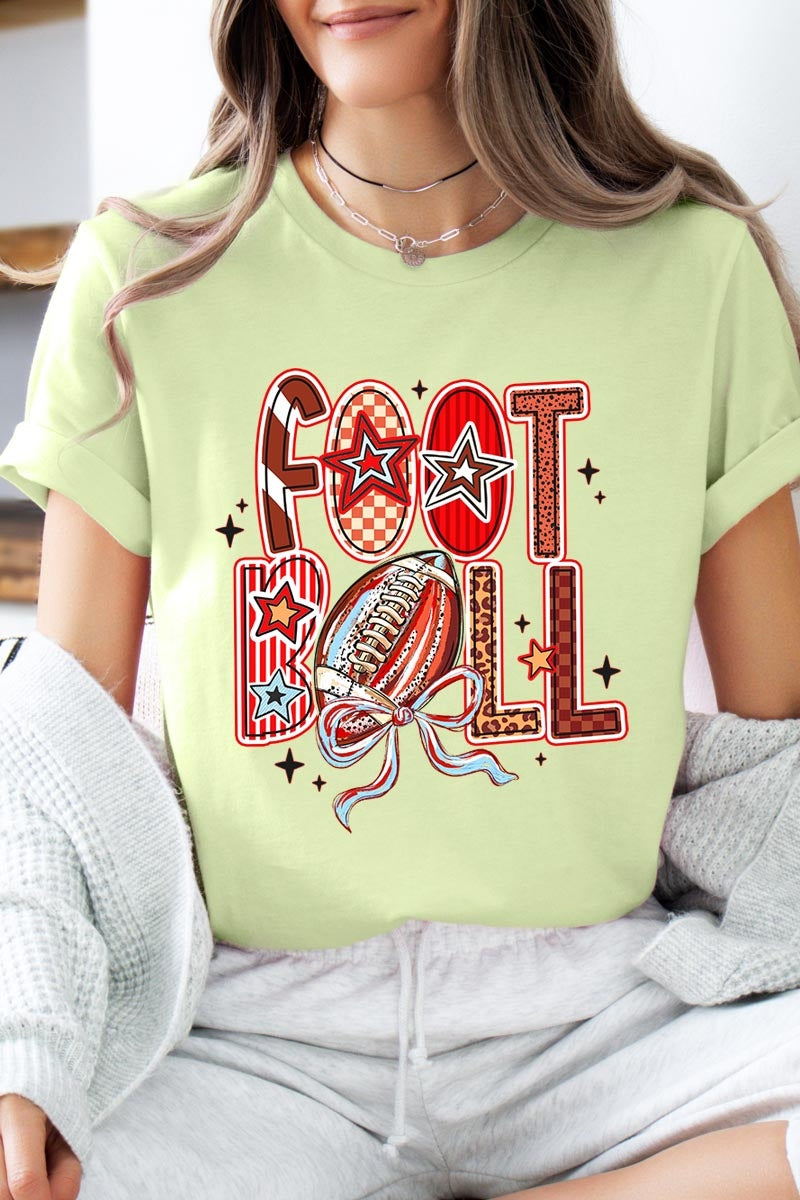 US3001-E3053 Brushstroke Football Graphic Tee $12.5
