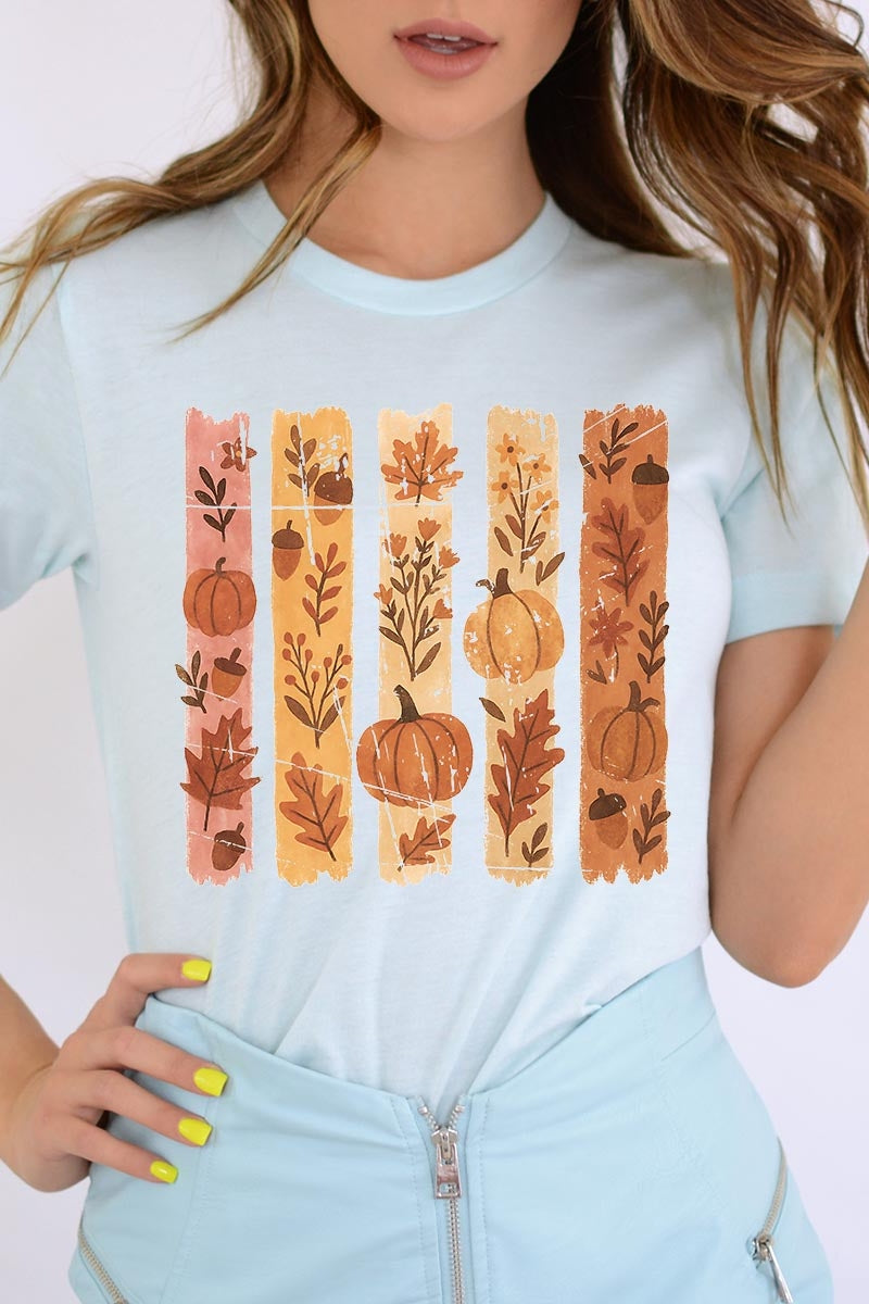 US3001-E3110 Brushstroke Boho Fall Graphic Tee $12.5